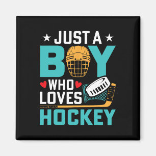 Gewoon een jongen die van ijshockeyspeler houdt Fa Magneet