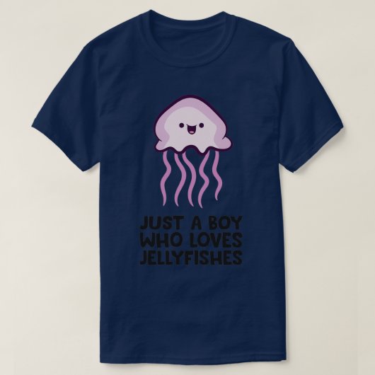 Gewoon een jongen die van Jellyfishes houdt T-shirt (Design voorkant)