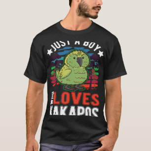 Gewoon een jongen die van Kakapos Nieuw-Zeelandse T-shirt