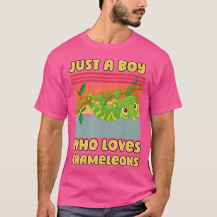 Gewoon een jongen die van kameleons houdt Grappige T-shirt