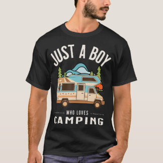Gewoon Een Jongen Die Van Kamperen Houdt - Kleurig T-shirt