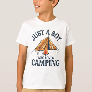 Gewoon een jongen die van kamperen houdt t-shirt