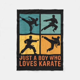 Gewoon Een Jongen Die Van Karate Martial Arts Kara Fleece Deken