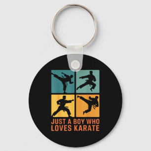 Gewoon Een Jongen Die Van Karate Martial Arts Kara Sleutelhanger