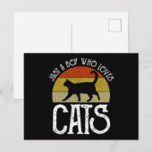 Gewoon Een Jongen Die Van Katten Houdt Briefkaart (Voorkant / Achterkant)