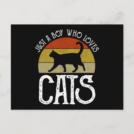 Gewoon Een Jongen Die Van Katten Houdt Briefkaart (Voorkant)