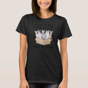 Gewoon een jongen die van katten houdt - een katje t-shirt