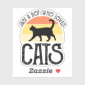 Gewoon Een Jongen Die Van Katten Houdt Sticker (Vel)