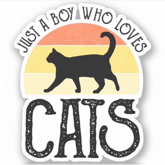 Gewoon Een Jongen Die Van Katten Houdt Sticker (Voorkant)