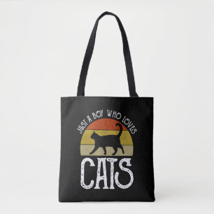 Gewoon een jongen die van katten houdt tote bag