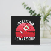 Gewoon een jongen die van ketchup houdt (Staand voorkant)