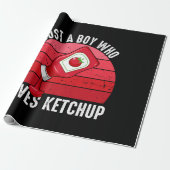 Gewoon een jongen die van ketchup houdt cadeaupapier (Uitgerold)