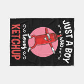 Gewoon Een Jongen Die Van Ketchup Houdt  Fleece Deken (Voorkant (Horizontaal))