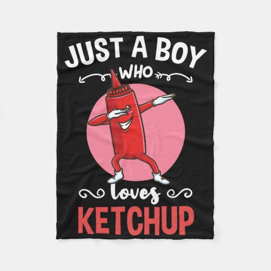 Gewoon Een Jongen Die Van Ketchup Houdt  Fleece Deken (Voorkant)