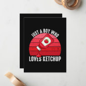 Gewoon een jongen die van ketchup houdt notitiekaartje (Voorkant / Achterkant in situ)