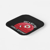 Gewoon een jongen die van ketchup houdt papieren bordje (Gebogen)