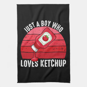 Gewoon Een Jongen Die Van Ketchup Houdt Theedoek