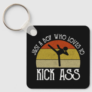 Gewoon Een Jongen Die Van Kick-Ass Houdt Sleutelhanger