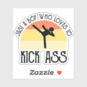 Gewoon Een Jongen Die Van Kick-Ass Houdt Sticker (Vel)