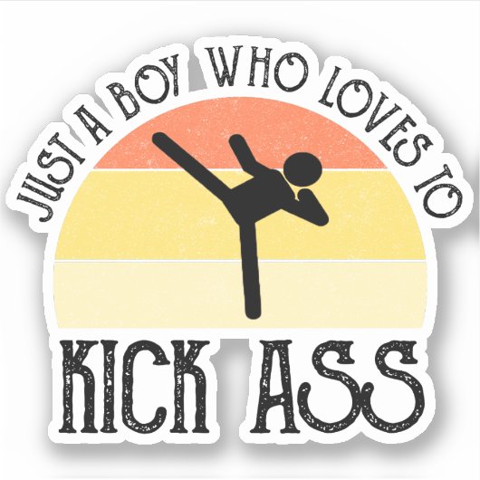 Gewoon Een Jongen Die Van Kick-Ass Houdt Sticker (Voorkant)