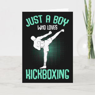 Gewoon Een Jongen Die Van Kickboksen Houdt Kickbox Kaart
