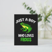 Gewoon een jongen die van kikkers houdt briefkaart (Staand voorkant)