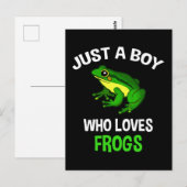 Gewoon een jongen die van kikkers houdt briefkaart (Voorkant / Achterkant)