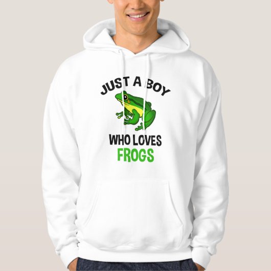 Gewoon een jongen die van kikkers houdt hoodie (Voorkant)
