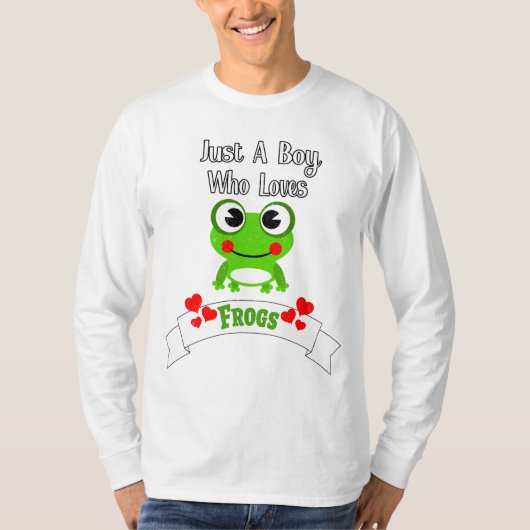 Gewoon een jongen die van kikkers houdt | Wereldki T-shirt (Voorkant)