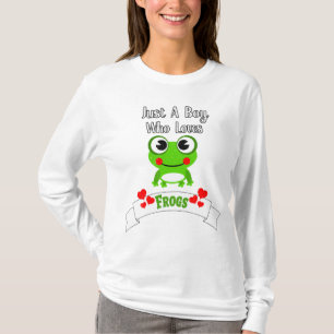 Gewoon een jongen die van kikkers houdt Wereldki T-shirt