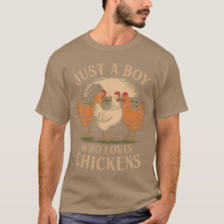 Gewoon een jongen die van kippen houdt Boerderijle T-shirt