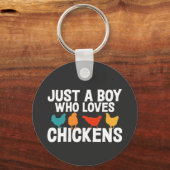 Gewoon een jongen die van kippen houdt... sleutelhanger (Voorkant)