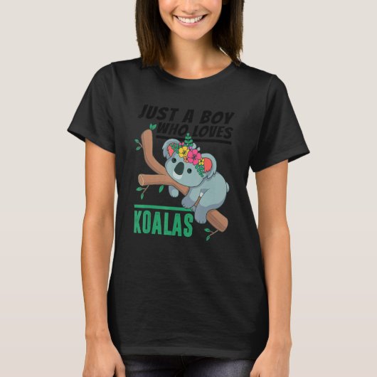Gewoon een jongen die van Koalas Funny Koala Beer  T-shirt (Voorkant)