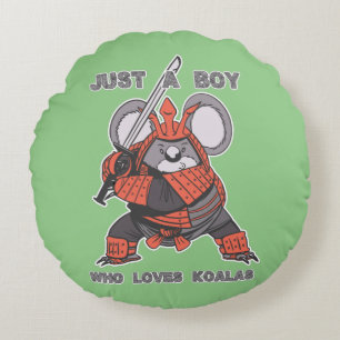 Gewoon Een Jongen Die Van Koala's Houdt Rond Kussen