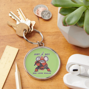 Gewoon Een Jongen Die Van Koala's Houdt Sleutelhanger
