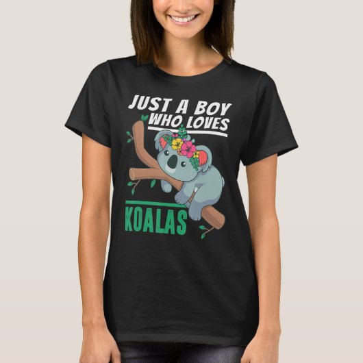 Gewoon een jongen die van Koalas Koala Beer-uitrus T-shirt (Voorkant)