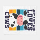 Gewoon een jongen die van Koe houdt Fleece Deken (Voorkant (Horizontaal))