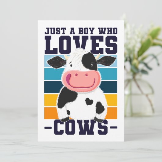 Gewoon een jongen die van Koe houdt Kaart (Staand voorkant)