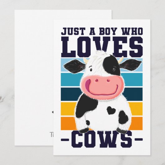 Gewoon een jongen die van Koe houdt Kaart (Voorkant / Achterkant)