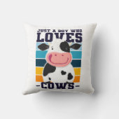 Gewoon een jongen die van Koe houdt Kussen (Achterkant)