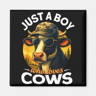 Gewoon Een Jongen Die Van Koeien Houdt Boer Kinder Magneet