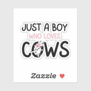 Gewoon een jongen die van koeien houdt Mooie boerd Sticker