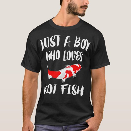 Gewoon een jongen die van Koi Fish houdt T-shirt (Voorkant)