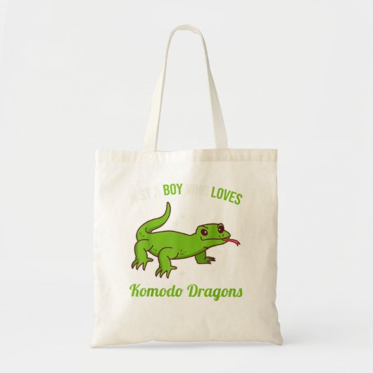 Gewoon een jongen die van Komodo Dragons houdt Tote Bag (Voorkant)