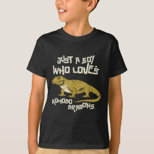 Gewoon een jongen die van Komodo Dragons reptiel d T-shirt