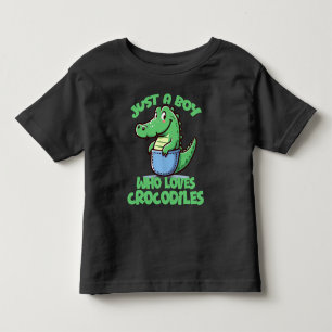 Gewoon Een Jongen Die Van Krokodillen Houdt Kinder Shirts