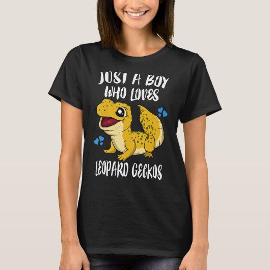 Gewoon een jongen die van Leopard Geckos Lizard ho T-shirt (Voorkant)