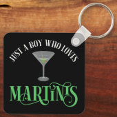 Gewoon Een Jongen Die Van Martinis Houdt Sleutelhanger (Achterkant)