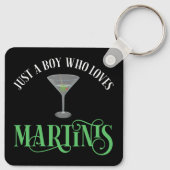 Gewoon Een Jongen Die Van Martinis Houdt Sleutelhanger (Achterkant)