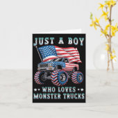 Gewoon een jongen die van monstertrucks Amerikaans Kaart (Gele Bloem)